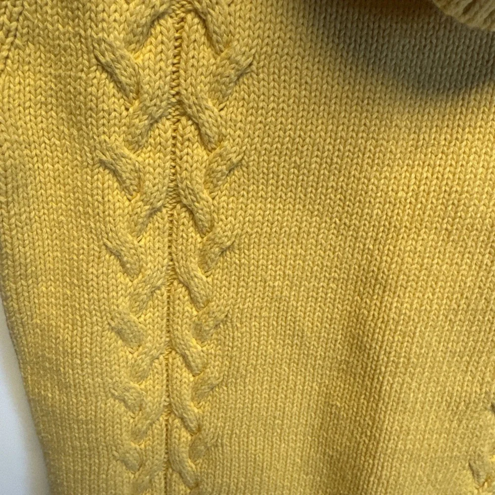 GYMBOREE‎ Girls Yellow Cable Knit Sweater w/Flower Buttons XS 3-4